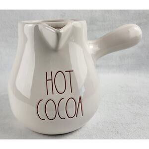 Rae Dunn By Magenta Hot Cocoa Ceramic Hot Chocolate Pouring Pot Red Lettering